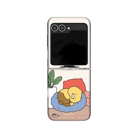 [S2B] KAKAO FRIENDS CHOONSIK Magnetic Door Bumper Wallet Card Case Compatible with Galaxy Z Flip 6 – Dual-Layer Protection, Card Storage (2), Smart Ring - Made in Korea